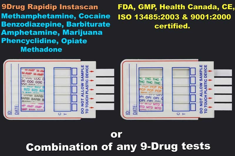 TEST 4 drogas - DIP AMP + COC + THC + OPI. CONTROLES DE DROGAS