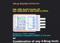 4-Panel Drug Test (Strip) (AMP,BAR,COC,THC)